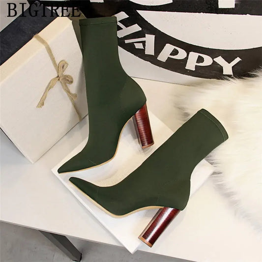 Evelyn - Sexy Designer Ankle Boots with Thick Heel for Women KN