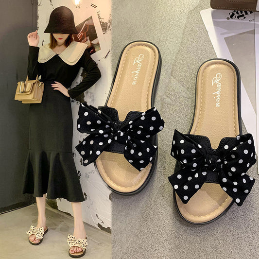 Winona Bow Slippers - Female Summer Beach Sandals and Hair Shoes KN