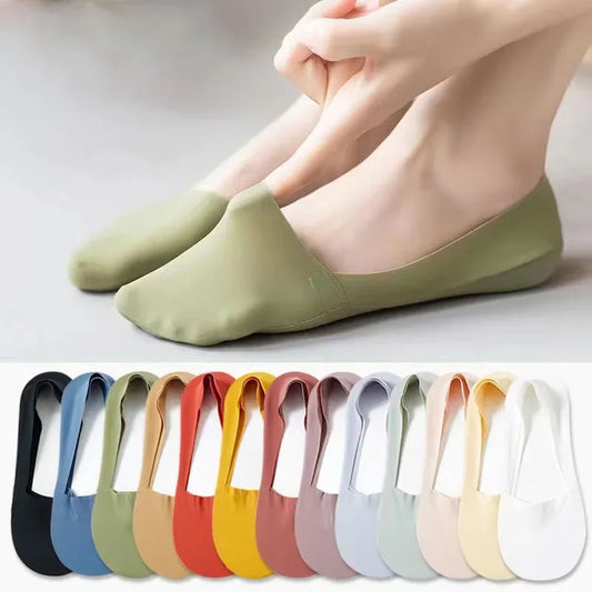 3 Pairs of High-Quality Women's Casual Socks - Summer Thin Cotton, Non-Slip, Invisible Low-Cut Breathable Socks KN