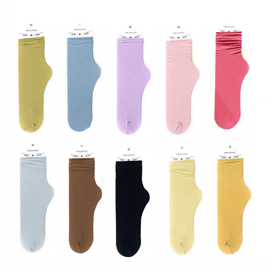 Harajuku High Socks for Women - Thin, Loose, and Breathable Long Socks in Khaki Beige - Classic Velvet Material for Summer and Spring KN
