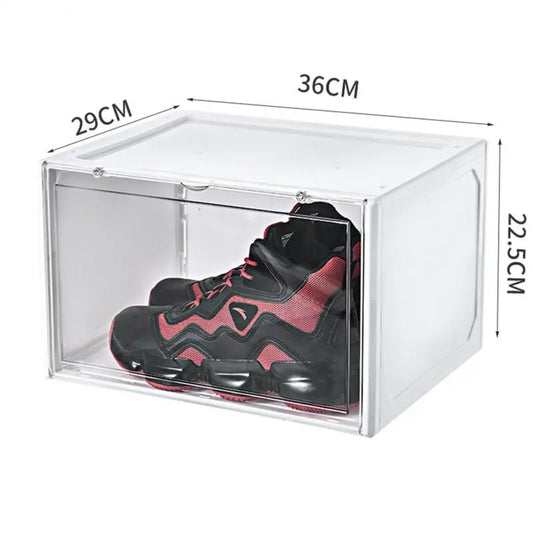 Acrylic Transparent Shoes Box Thickened Magnetic Absorption Nano Storage Box Dust Proof Drawer Organizer Display Shoes KN