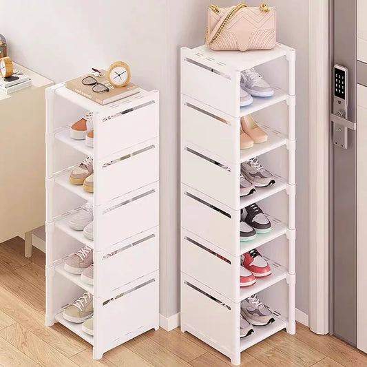 Compact Multi-Layer Stackable Shoe Cabinet for Efficient Shoe Storage and Organization KN